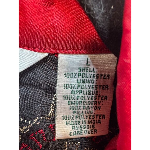 Laura Ashley Womens Embroidered Quilted Jacket L Red Stain Designed - Picture 3 of 14